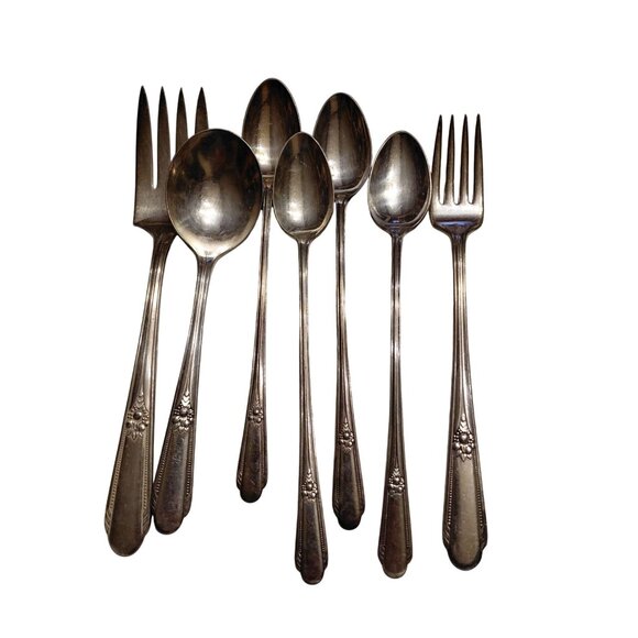 Flatware 7 pieces same pattern silver plated - Picture 1 of 3